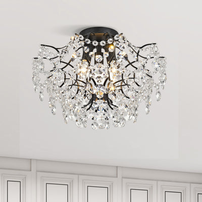 Plafonnier d'intérieur élégant à 3 lumières en cristal Dalia