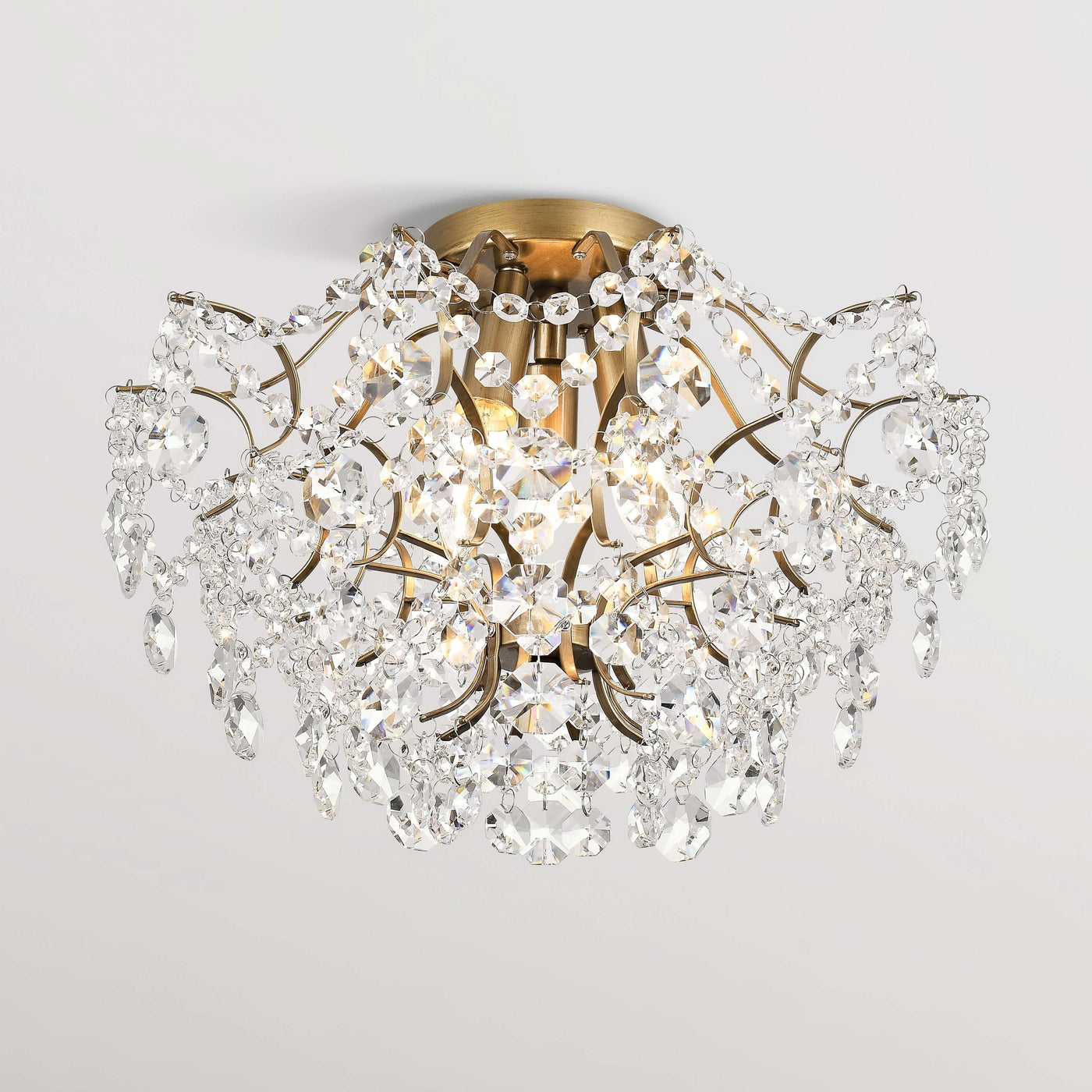 Plafonnier d'intérieur élégant à 3 lumières en cristal Dalia