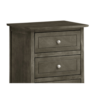 Table de chevet transitionnelle en bois à 3 tiroirs Daniel