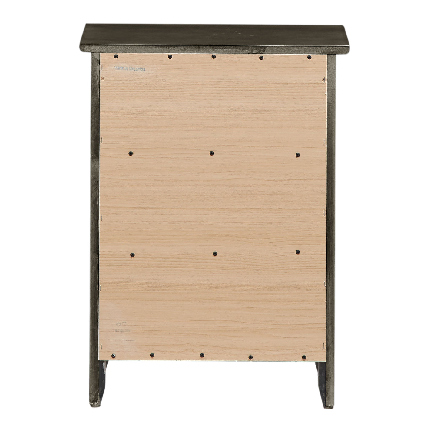 Table de chevet transitionnelle en bois à 3 tiroirs Daniel