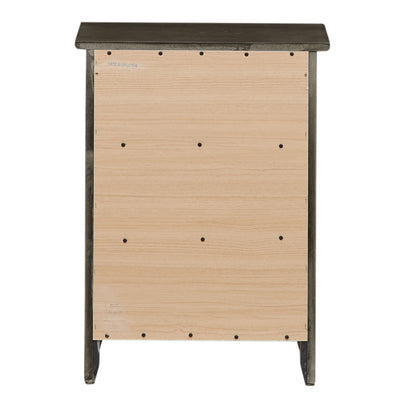 Table de chevet transitionnelle en bois à 3 tiroirs Daniel