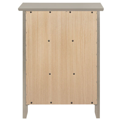 Table de chevet transitionnelle en bois à 3 tiroirs Daniel