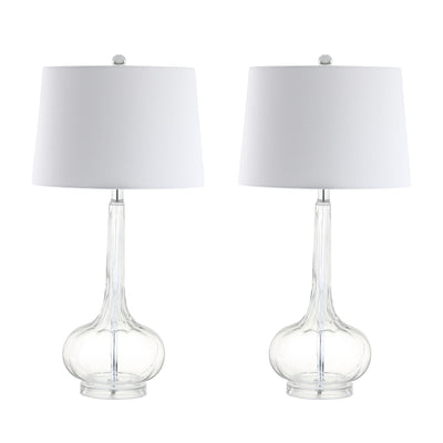 Lampe de table à LED Diamante 28,5 en verre, forme goutte d'eau, rose (lot de 2) par JONATHAN Y