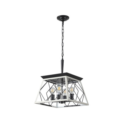 Lustre de style ferme à 4 lumières à intensité variable pour salle à manger, sans ampoule