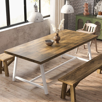 Table à manger rectangulaire en bois pour 8 personnes, 180 cm