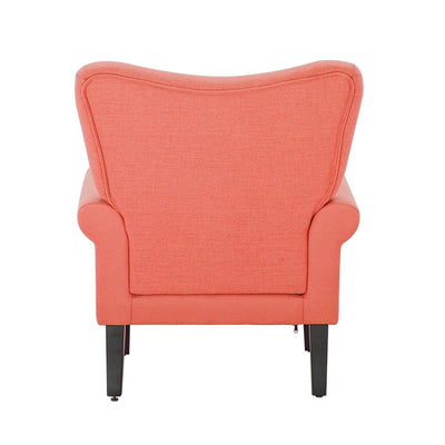 Fauteuil d'appoint moderne Erommy, fauteuil à dossier haut, canapé simple en tissu rembourré avec pieds en bois pour le salon