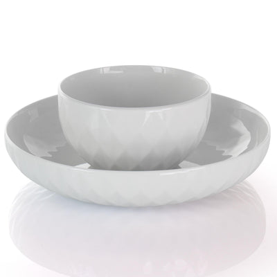 Service de table Elama Sienna 18 pièces en grès blanc