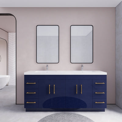 Meuble-lavabo autoportant Eliza de 72 po avec double vasque