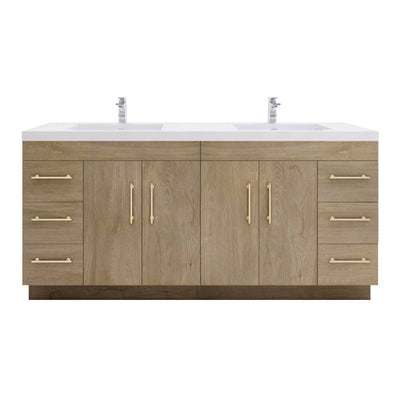 Meuble-lavabo autoportant Eliza de 72 po avec double vasque