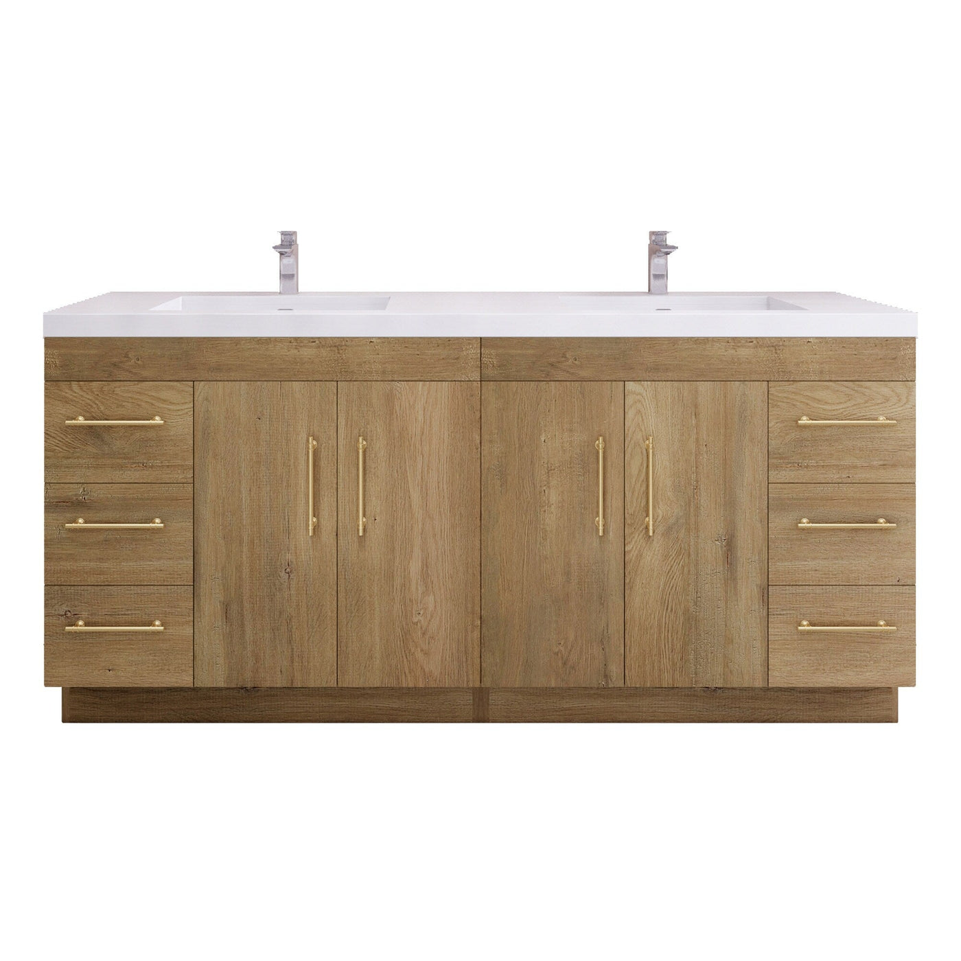 Meuble-lavabo autoportant Eliza de 72 po avec double vasque