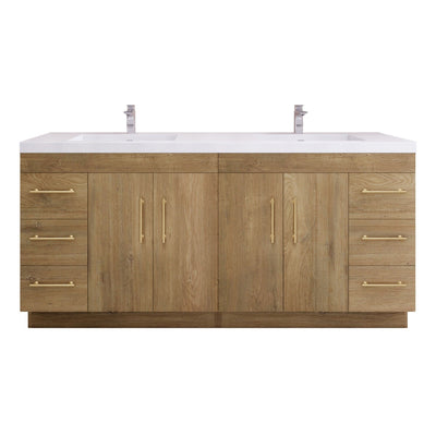 Meuble-lavabo autoportant Eliza de 72 po avec double vasque