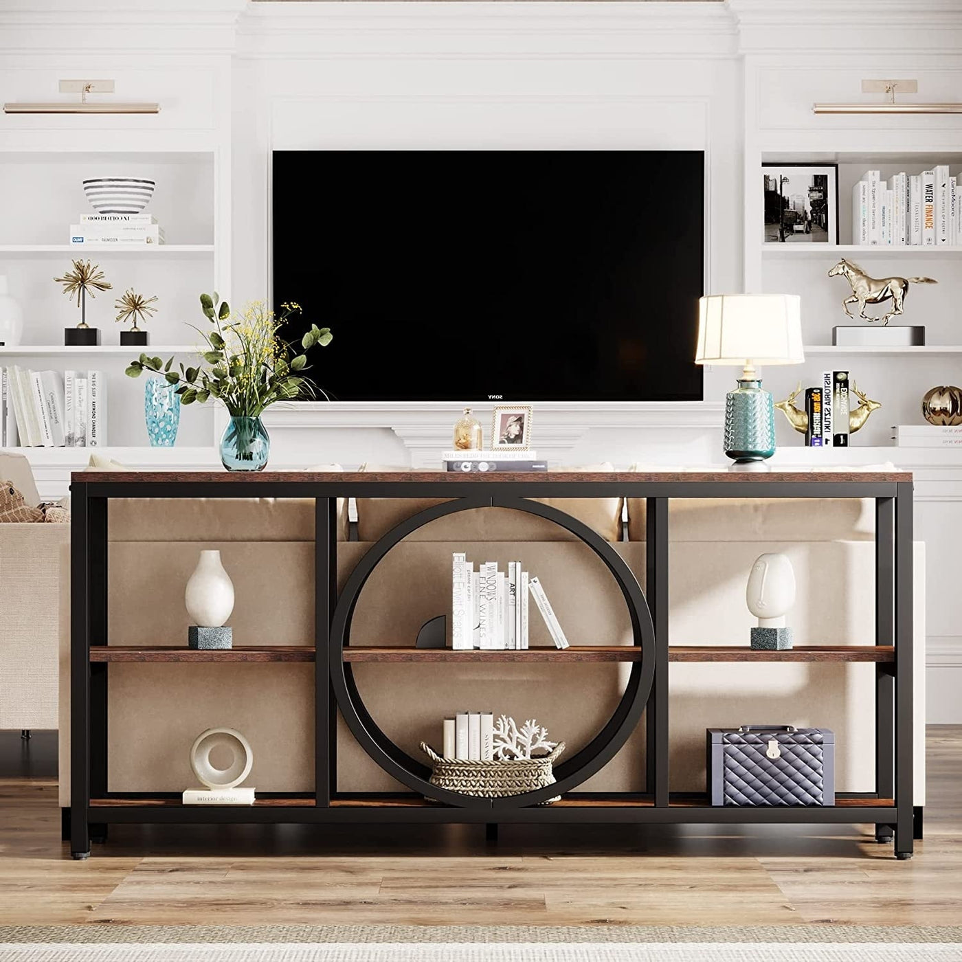 Table console extra longue de 70,9 pouces Tables de canapé étroites