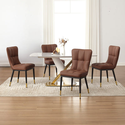 Lot de 2/4 chaises de salle à manger rembourrées en similicuir