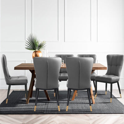 Lot de 2/4 chaises de salle à manger rembourrées en similicuir