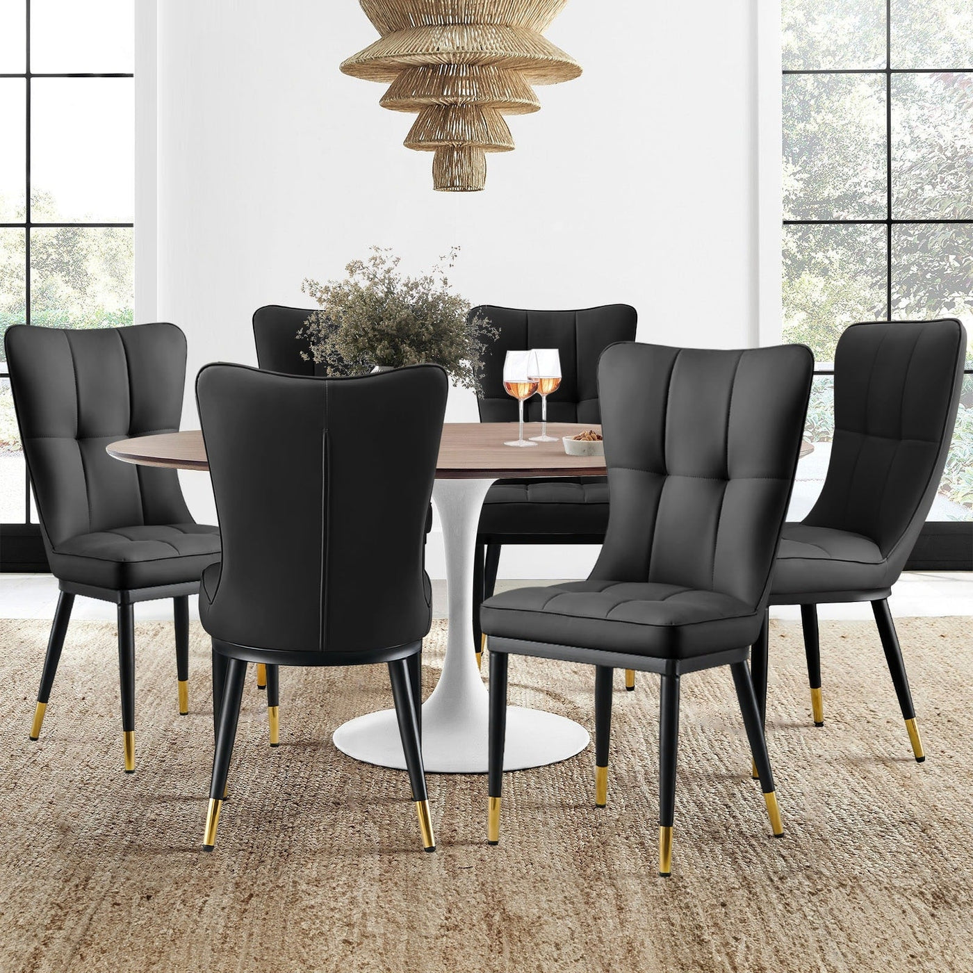 Lot de 2/4 chaises de salle à manger rembourrées en similicuir