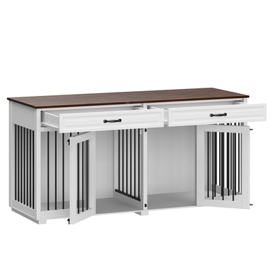 Cage pour chien de style meuble, niche en bois de 64,5 pouces pour grand chien