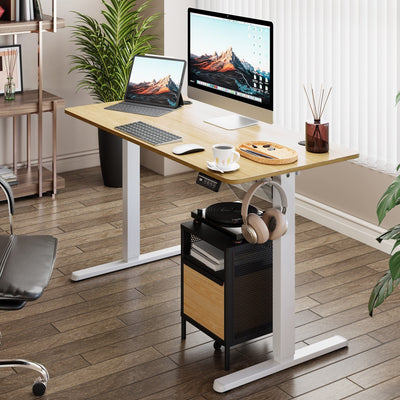 Bureau debout électrique réglable en hauteur Futzca, bureau assis-debout pour ordinateur avec panneau d'épissure