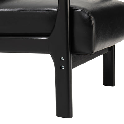 Fauteuil d'appoint moderne en cuir synthétique Glitzhome 30,75 po de hauteur, style milieu de siècle, avec coussin – 25,75 po de largeur x 33,75 po de profondeur x 30,75 po de hauteur