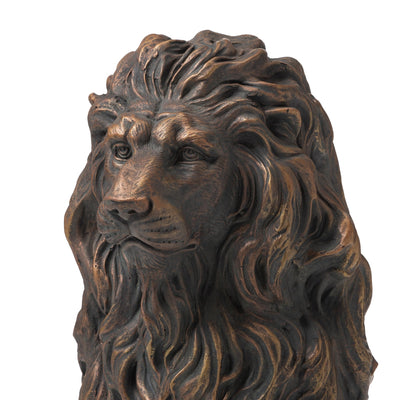 Glitzhome MGO Majestic Statues de lion gardien assis Sculpture de porche extérieur intérieur Ensemble de 2