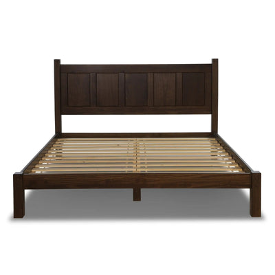 Lit plateforme en bois massif de style shaker avec meubles en bois de grain