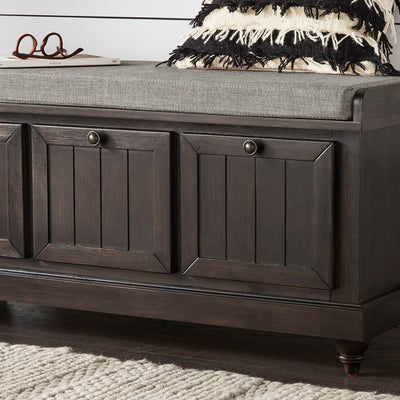Banc de rangement Granger avec coussin d'assise en lin par iNSPIRE Q Classic