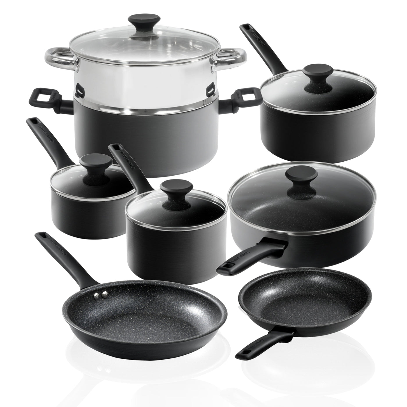 Batterie de cuisine antiadhésive anodisée dure Granitestone Pro Premier 13 pièces