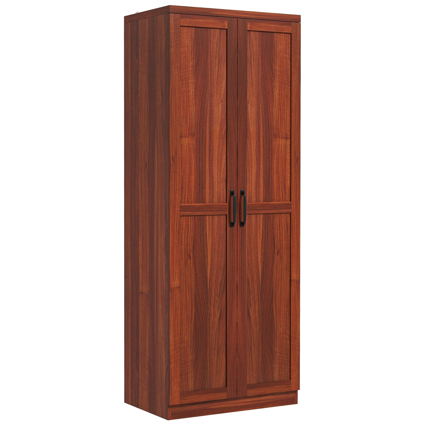HOMCOM 63 Garde-manger de cuisine 2 portes, meuble de rangement indépendant avec étagères à 5 niveaux et 2 étagères réglables pour salle à manger
