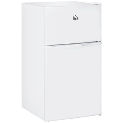 Mini-réfrigérateur HOMCOM à deux portes avec congélateur, réfrigérateur compact de 3,2 pi³ avec étagère réglable, thermostat réglable