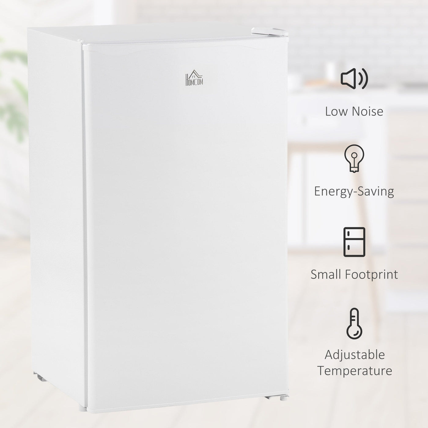 Mini-réfrigérateur compact HOMCOM de 3,2 pi³ avec congélateur, porte simple et thermostat réglable pour chambre à coucher