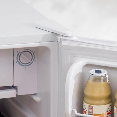 Mini-réfrigérateur compact HOMCOM de 3,2 pi³ avec congélateur, porte simple et thermostat réglable pour chambre à coucher