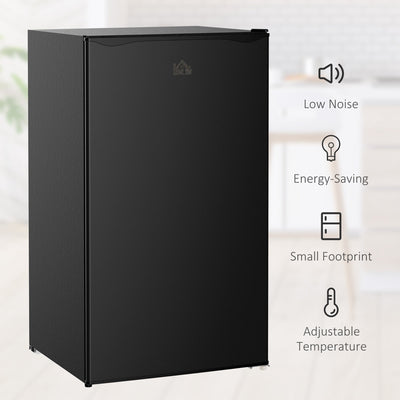 Mini-réfrigérateur compact HOMCOM de 3,2 pi³ avec congélateur, porte simple et thermostat réglable pour chambre à coucher