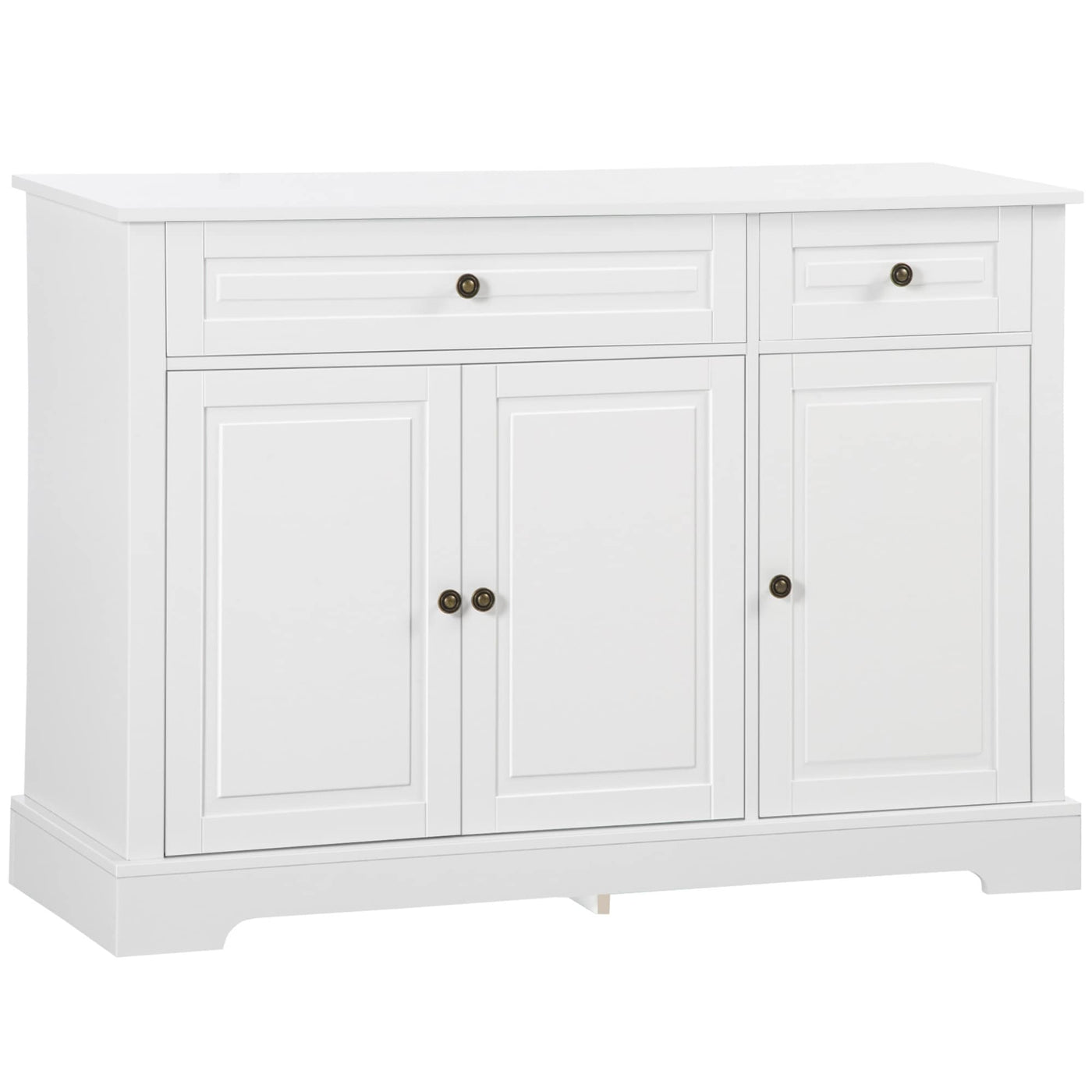 Buffet moderne HOMCOM avec placards de rangement, 2 tiroirs et étagères réglables, noir