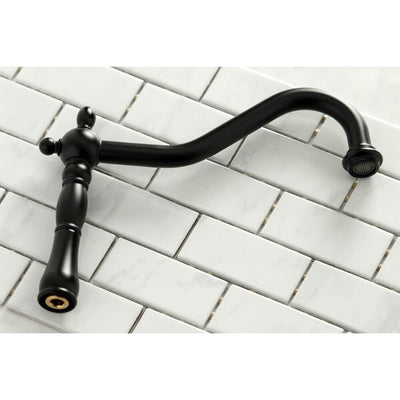 Robinet de cuisine Kingston Brass Heritage Bridge avec douchette en laiton