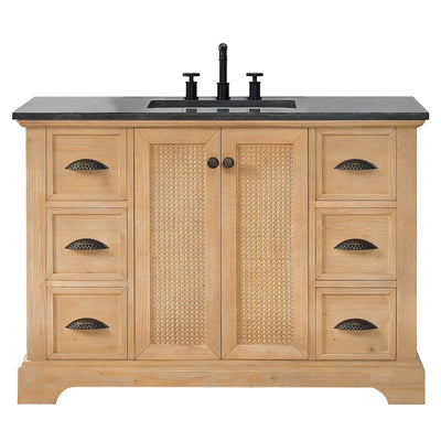 Meuble-lavabo Hervas avec plateau en marbre naturel sans miroir