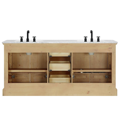 Meuble-lavabo Hervas avec plateau en marbre naturel sans miroir