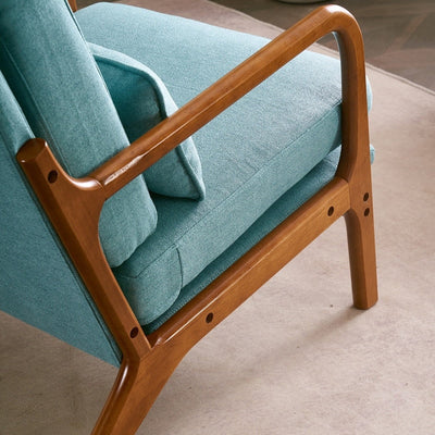Chaise de loisirs à dossier haut en bois massif avec accoudoirs et dossier Chaise d'appoint