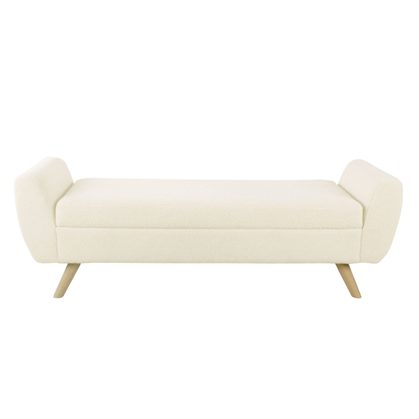 Banc de rangement moderne Sherpa avec pieds en bois HomePop