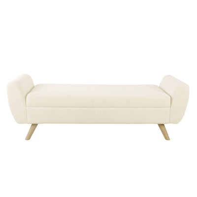 Banc de rangement moderne Sherpa avec pieds en bois HomePop