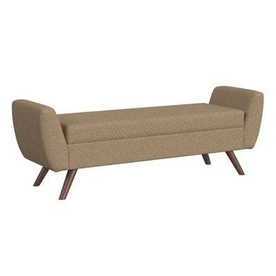 Banc de rangement moderne Sherpa avec pieds en bois HomePop