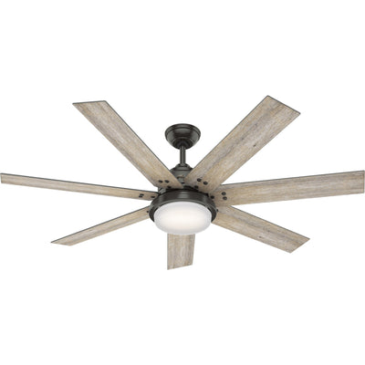 Ventilateur de plafond Hunter WiFi Whittington avec lumière LED, télécommande portable - Moulin à vent - Industriel, Ferme, Rustique - VENTILATEUR INTELLIGENT !