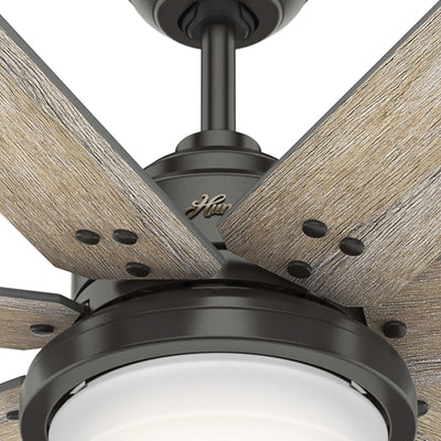 Ventilateur de plafond Hunter WiFi Whittington avec lumière LED, télécommande portable - Moulin à vent - Industriel, Ferme, Rustique - VENTILATEUR INTELLIGENT !