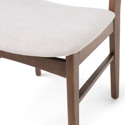 Chaise de salle à manger Abrielle en bois d'hévéa rembourrée de style milieu de siècle (lot de 2) par Christopher Knight Home