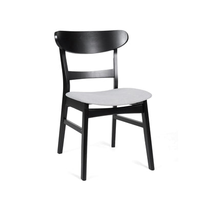 Chaise de salle à manger Abrielle en bois d'hévéa rembourrée de style milieu de siècle (lot de 2) par Christopher Knight Home