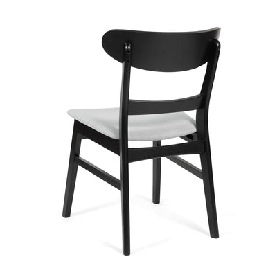 Chaise de salle à manger Abrielle en bois d'hévéa rembourrée de style milieu de siècle (lot de 2) par Christopher Knight Home