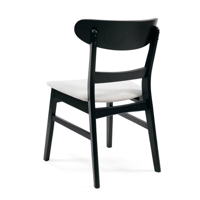 Chaise de salle à manger Abrielle en bois d'hévéa rembourrée de style milieu de siècle (lot de 2) par Christopher Knight Home