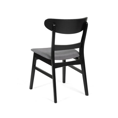 Chaise de salle à manger Abrielle en bois d'hévéa rembourrée de style milieu de siècle (lot de 2) par Christopher Knight Home