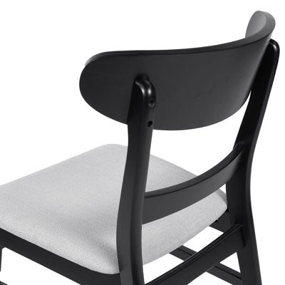 Chaise de salle à manger Abrielle en bois d'hévéa rembourrée de style milieu de siècle (lot de 2) par Christopher Knight Home