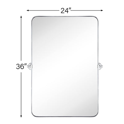 Miroir mural rectangulaire pivotant et inclinable en métal TEHOME Jonathan