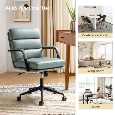 Chaise de travail moderne Joseph en similicuir avec verrouillage de l'inclinaison et inclinaison centrale par HULALA HOME