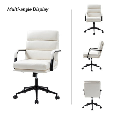 Chaise de travail moderne Joseph en similicuir avec verrouillage de l'inclinaison et inclinaison centrale par HULALA HOME
